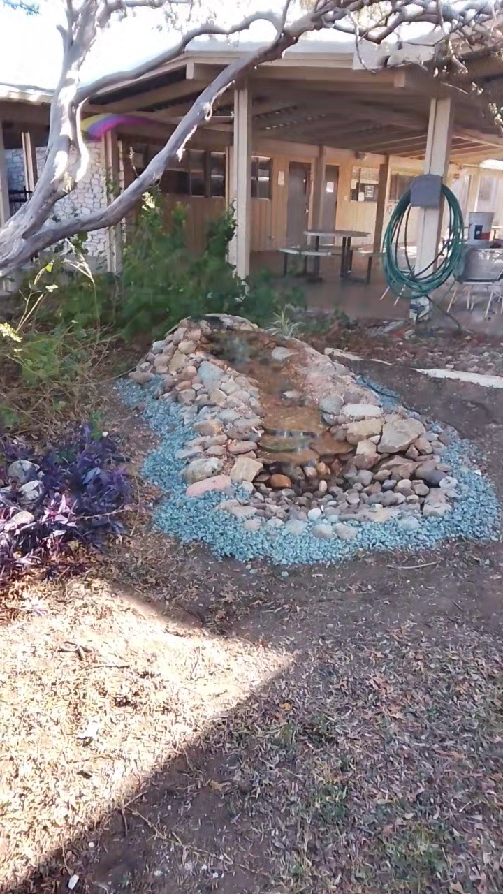 Wide view of the finished feature